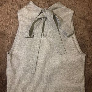 Anthropologie Ribbed Sleeveless Shirt w/ tied bow (ON HOLD)